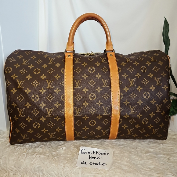 Updated Photos!! Louis Vuitton Brown Monogram Keepall 50 - Picture 9 of 17